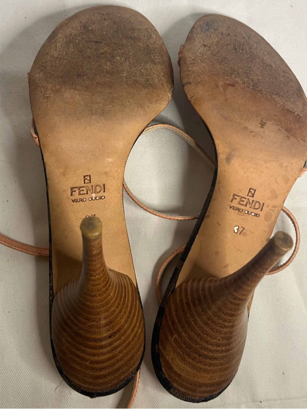 Vintage Fendi Zucca Strappy Sandals - Picture 3 of 3